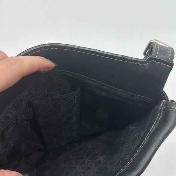 Fossil Black Leather Vintage Crossbody Bag built in wallet - Excellent condition - Picture 9 of 14